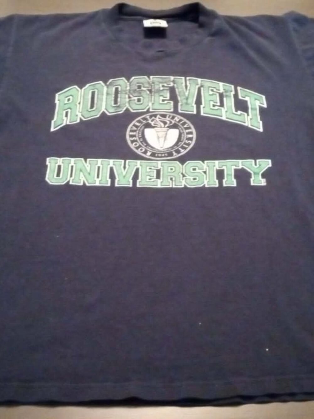 Vintage Distressed 1990s Mens T-shirt ... Roosevelt University ... Size Large